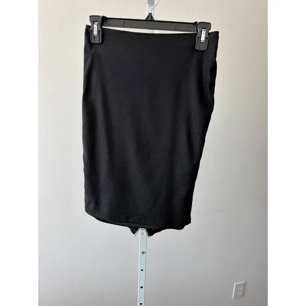 Mini Skirt Small BodyCon Gold Zip Adjustable Slit Streetwear Minimalist Preppy - Picture 13 of 15